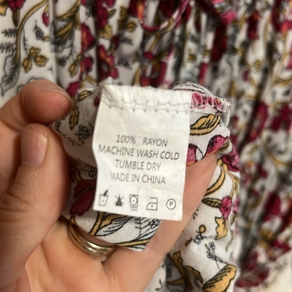 NWOT Kindred Floral Boho Pink Rayon Midi Sun Dress Size XL - Picture 9 of 10